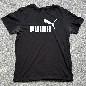 Puma Black Short Sleeve Tee with Iconic Logo